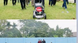 Walikota Sungai Penuh Alfin ikut serta dalam kegiatan gotong royong memperingati HUT ke-17 Kota Sungai Penuh.