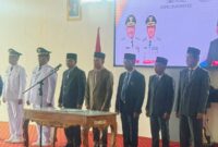 Suasana khidmat pelantikan tujuh pejabat eselon III oleh Wabup Murison di Aula Kantor Bupati Kerinci.