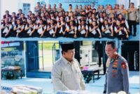 Presiden Prabowo Subianto menyaksikan pemusnahan 214 ton barang bukti narkoba di Lapangan Bhayangkara Mabes Polri, Jakarta.