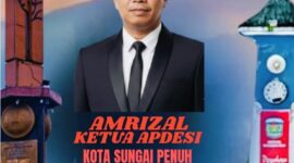 Ketua APDESI Kota Sungai Penuh, Amrizal, menyampaikan ucapan selamat HUT ke-17 Kota Sungai Penuh dengan semangat kebersamaan.

