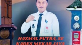 Kades Mekar Jaya, Hazmal Putra, SE, menyampaikan ucapan selamat HUT ke-17 Kota Sungai Penuh dan mengajak masyarakat terus berkontribusi membangun daerah.
