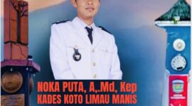 Kepala Desa Koto Limau Manis, Noka Putra, menyampaikan ucapan selamat HUT ke-17 Kota Sungai Penuh.
