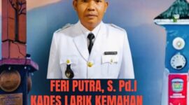 Kades Larik Kemahan, Feri Putra, S.Pd.I, menyampaikan ucapan selamat HUT ke-17 Kota Sungai Penuh.