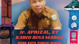 Kabid Bina Marga Dinas PUPR Kota Sungai Penuh, Ir. Aprizal, ST, menyampaikan ucapan selamat HUT ke-17 Kota Sungai Penuh.
