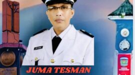 Kades Dujung Sakti, Juma Tesman, saat menyampaikan ucapan HUT ke-17 Kota Sungai Penuh.