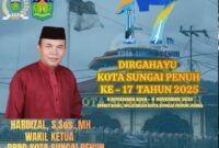 Wakil Ketua DPRD Kota Sungai Penuh, Hardizal, S. Sos., MH, saat menyampaikan ucapan selamat HUT ke-17 Kota Sungai Penuh.
