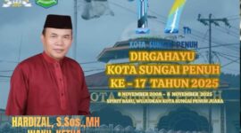 Wakil Ketua DPRD Kota Sungai Penuh, Hardizal, S. Sos., MH, saat menyampaikan ucapan selamat HUT ke-17 Kota Sungai Penuh.
