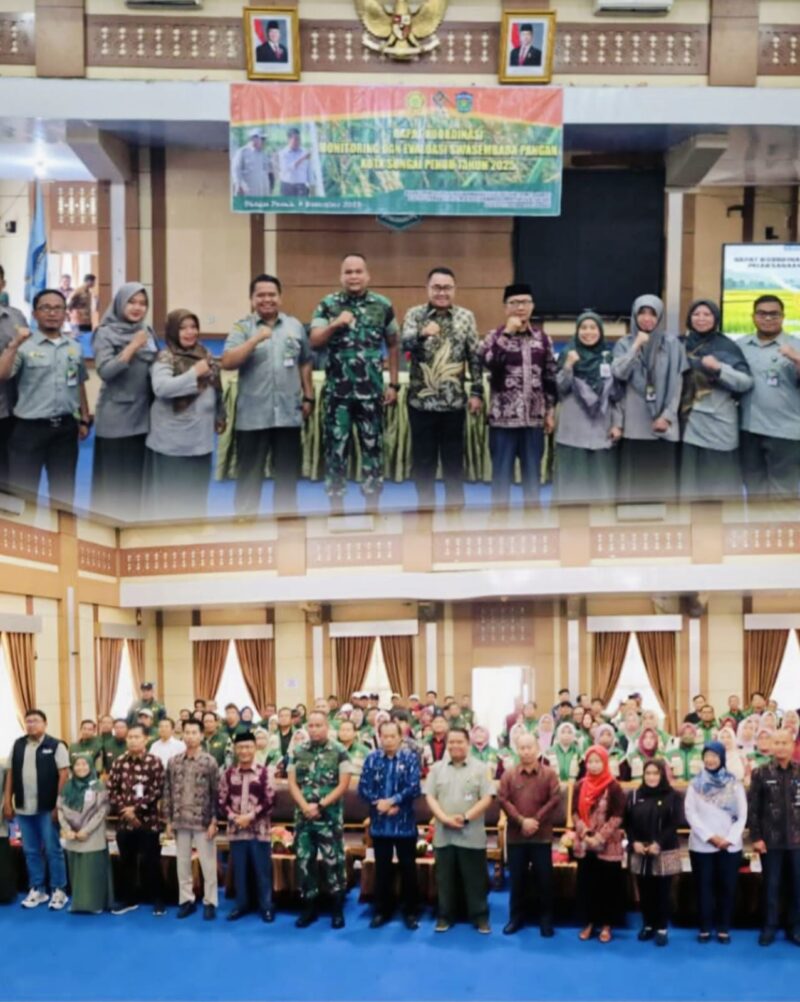 Pemkot Sungai Penuh dan BPMP Jambi saat melaksanakan Monitoring dan Evaluasi Swasembada Pangan 2025 di Aula Kantor Walikota Sungai Penuh.
