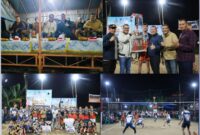 Walikota Alfin, Kapolres Kerinci AKBP Arya Tesa Brahmana, Camat Tanah Kampung, dan Kades Herman Danus hadir bersama anak-anak peserta Turnamen Volly Kapolres Cup I Desa Sembilan saat penyerahan tropi kepada para pemenang.
