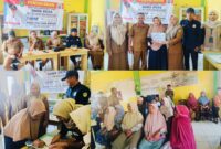 Pemerintah Desa Tanjung Bunga menyalurkan BLT Dana Desa tahap akhir tahun 2025 kepada warga penerima manfaat, disaksikan Sekcam Tanah Kampung, pendamping desa, dan perangkat desa.