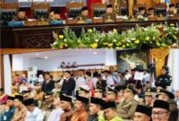 Wako Sungai Penuh Alfin saat menghadiri Rapat Paripurna HUT ke-69 Provinsi Jambi di Gedung DPRD Jambi.
Wali Kota Sungai Penuh Alfin bersama