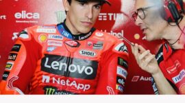 Marc Marquez saat membela Ducati di ajang MotoGP, dengan negosiasi kontrak baru yang hampir rampung untuk musim mendatang.