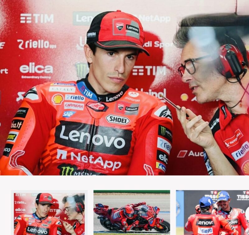 Marc Marquez saat membela Ducati di ajang MotoGP, dengan negosiasi kontrak baru yang hampir rampung untuk musim mendatang.