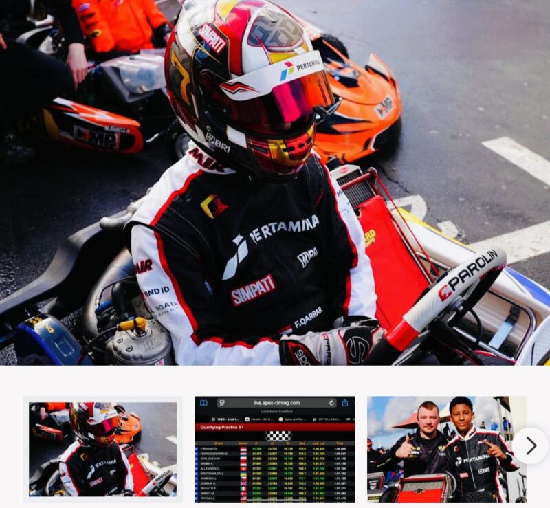 Pebalap Indonesia Qarrar Firhand tampil impresif pada seri pembuka WSK Super Master Series 2026 di Sirkuit La Conca, Italia.