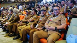 Walikota Sungai Penuh Alfin, SH bersama Wakil Walikota Azhar Hamzah saat menghadiri Rakornas Pemerintah Pusat dan Daerah Tahun 2026 di SICC Bogor.