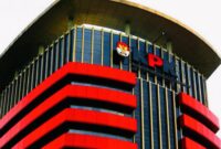 Tampak Gedung Merah Putih KPK di Jakarta, tempat pemeriksaan pihak yang terjaring Operasi Tangkap Tangan terkait dugaan korupsi impor.