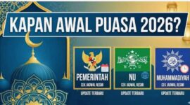Ilustrasi perbedaan penetapan awal puasa Ramadhan 2026 antara pemerintah, Nahdlatul Ulama (NU), dan Muhammadiyah berdasarkan metode hisab dan rukyatul hilal.