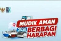 Poster resmi Program Mudik Aman Berbagi Harapan 2026 yang digagas BUMN untuk mendukung mudik Lebaran gratis dan aman.
