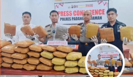 Polisi mengamankan ganja seberat 43 kg dari rumah kontrakan di Padang Pariaman
