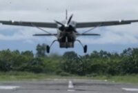 Pesawat Cessna PK-SNR milik PT Smart Air Aviation yang dilaporkan ditembak di Bandara Koroway Batu, Boven Digoel, Papua Selatan.