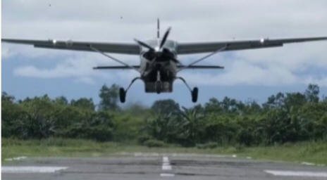 Pesawat Cessna PK-SNR milik PT Smart Air Aviation yang dilaporkan ditembak di Bandara Koroway Batu, Boven Digoel, Papua Selatan.