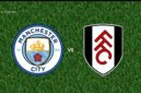 Logo Manchester City dan Fulham jelang pertandingan Liga Inggris di Etihad Stadium.
