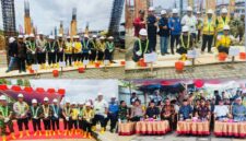 Wali Kota Sungai Penuh Alfin bersama Wakil Wali Kota Azhar Hamzah saat melakukan peletakan batu pertama pembangunan Pasar Sungai Penuh,