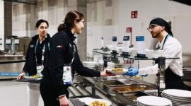 Makanan yang tersedia di Olympic Village Olimpiade Musim Dingin 2026.