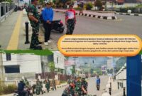 Kasdim 0417/Kerinci Mayor Inf Mohd Arifin bersama personel TNI membersihkan area fasilitas umum Kota Sungai Penuh dalam Gerakan Nasional Indonesia ASRI