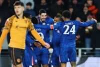 Pemain Chelsea merayakan kemenangan telak di putaran keempat FA Cup 2026.