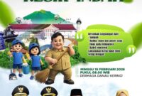 Poster Gerakan Nasional Indonesia ASRI 2026 yang digelar Pemerintah Kabupaten Kerinci di Dermaga Danau Kerinci, Minggu 15 Februari 2026.