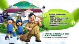 Poster Gerakan Nasional Indonesia ASRI 2026 yang digelar Pemerintah Kabupaten Kerinci di Dermaga Danau Kerinci, Minggu 15 Februari 2026.