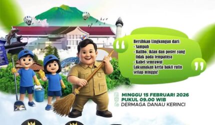 Poster resmi Gerakan Nasional Indonesia ASRI 2026 Pemerintah Kabupaten Kerinci di Dermaga Danau Kerinci