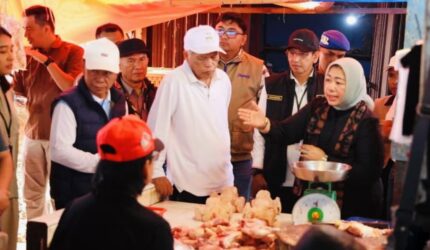 Pemkot atau Wakil Wali Kota Sungai Penuh dan BPN meninjau pasar sembako