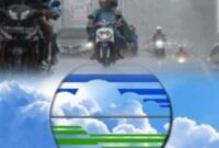 BMKG mengeluarkan peringatan dini hujan lebat di enam provinsi pada Minggu, 15 Februari 2026