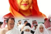 Megawati Soekarnoputri bersama keluarga saat tawaf di Masjidil Haram, Makkah, menjelang Ramadhan.