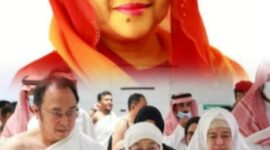 Megawati Soekarnoputri bersama keluarga saat tawaf di Masjidil Haram, Makkah, menjelang Ramadhan.