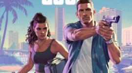 Ilustrasi karakter utama GTA VI dengan latar kota bergaya Vice City. CEO Take-Two Interactive menegaskan game ini dikembangkan tanpa bantuan AI generatif dan seluruh elemen dibuat manual oleh tim Rockstar Games.