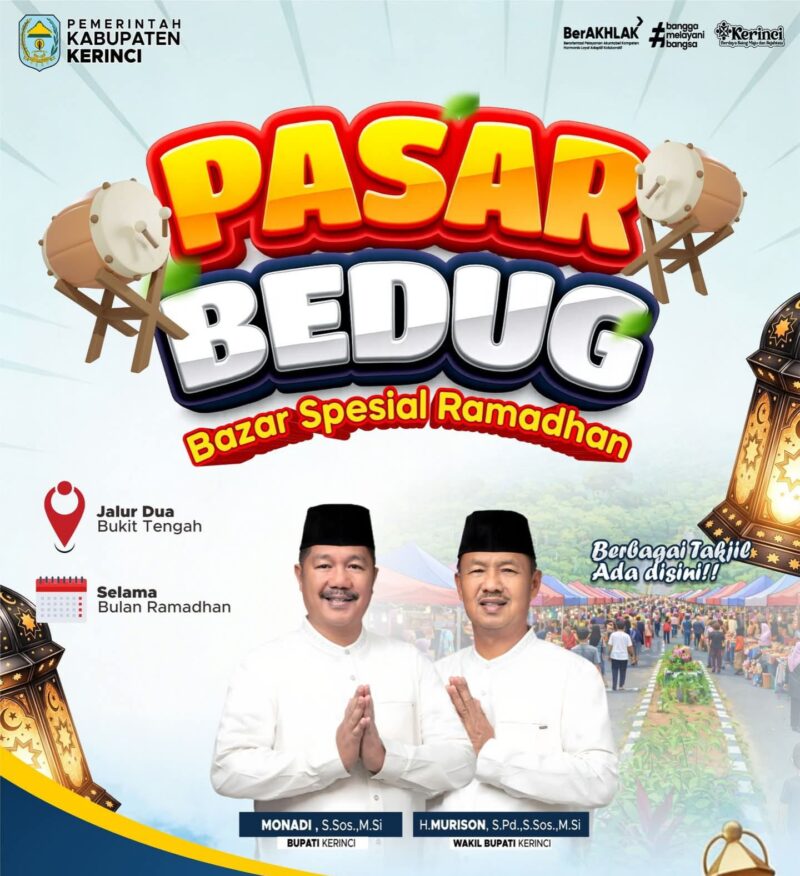 Ilustrasi ajakan meramaikan Pasar Bedug Bukit Tengah selama Ramadhan 1447 H,