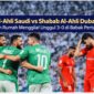 Pemain Al-Ahli Saudi merayakan gol saat unggul 3-0 atas Shabab Al-Ahli di babak pertama