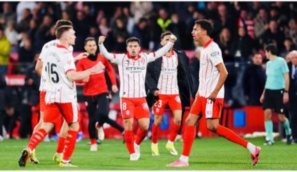 Momen kontroversial gol Fran Beltrán saat Girona vs Barcelona di Montilivi