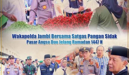 Wakapolda Jambi dan Wakil Gubernur inspeksi pasar Angso Duo