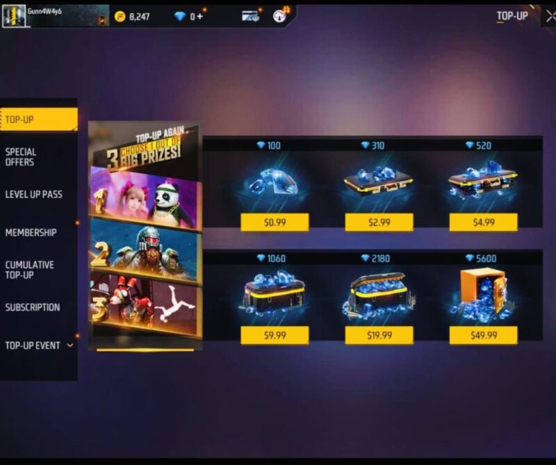 Tampilan penukaran kode redeem Free Fire edisi Ramadhan dengan hadiah SG2 ungu dan diamond gratis.