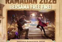 Poster resmi event Booyah Ramadhan 2026 bersama Free Fire dengan berbagai reward eksklusif gratis.