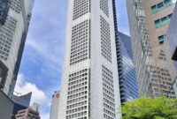 Tampilan gedung One Raffles Place di kawasan bisnis utama Singapura yang dijajaki untuk dijual oleh Mochtar Riady.