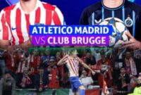 Momen pertandingan leg kedua playoff 16 besar Liga Champions antara Atletico Madrid dan Club Brugge.