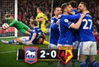 Ipswich Town meraih kemenangan penting 2-0 atas Watford di Vicarage Road.