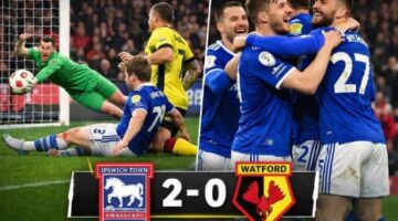 Ipswich Town meraih kemenangan penting 2-0 atas Watford di Vicarage Road.