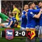 Ipswich Town meraih kemenangan penting 2-0 atas Watford di Vicarage Road.
