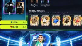 Ilustrasi gameplay FC Mobile dan hadiah pemain OVR 117 dari kode redeem terbaru.